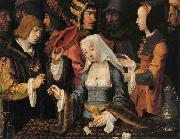 Lucas van Leyden FortuneTeller with a Fool oil painting reproduction